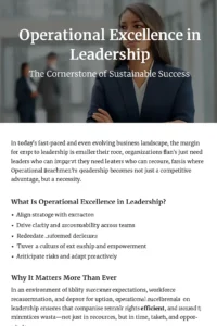 Operational Excellence in Leadership: The Cornerstone of Sustainable Succes